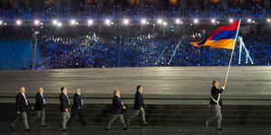 Die armenische Delegation bei der Eröffnungsfeier der Europa-Spiele in Baku.