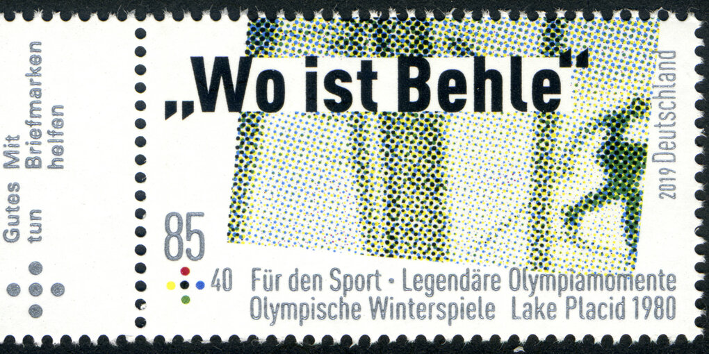 Sonderbriefmarke von den Olympischen Winterspielen in Lake Placid 1980