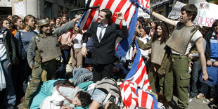 Demonstranten in Madrid