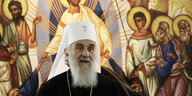 Der Patriarch Irinej während der Ostermesse