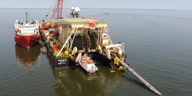 Bau der Nordstream-Pipeline in der Ostsee 2010