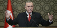 Präsident Recip Tayyip Erdoğan bei einer Ansprache