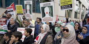 Proteste für die Freilassung Ahmad Mansours in Berlin