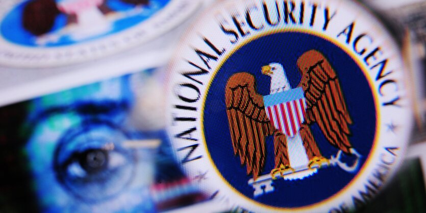 Das Logo der NSA auf einem Bildschirm.