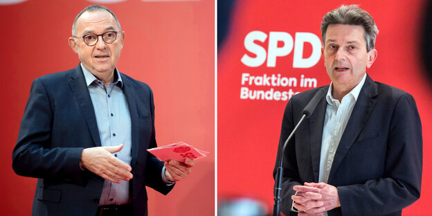 SPD-Vorsitzender Norbert Walter-Borjans und von Fraktionschef Rolf Mützenich