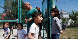 Aufnahmezentrum für Migranten nahe Vámosszabadi in Ungarn
