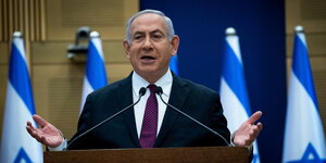 Israels Regierungschef Benjamin Netanjahu bei einer Rede vor der Knesset