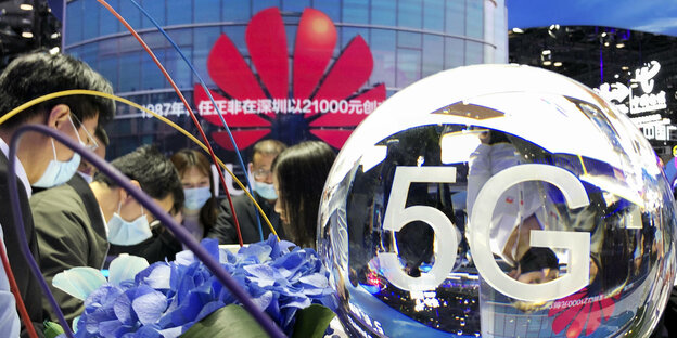 Huawei-Messestand auf der PT Expo China in Peking, Oktober 2020