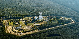 Luftaufnahme des ehemaligen Erkundungsbergwerks in Gorleben.