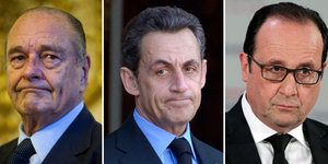 Jaques Chirac, Nicolas Sarkozy und Francois Hollande