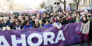 Eine Demonstration von Podemos
