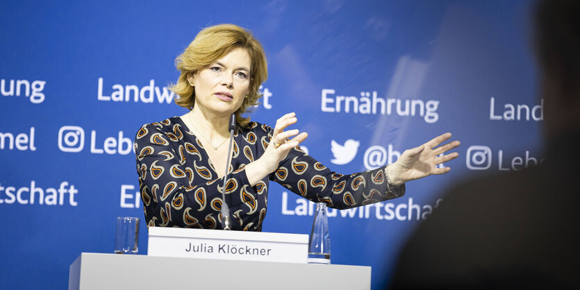 Julia Kloeckner bei einer Pressekonferenz