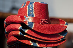 im Stil der Konföderationsflagge designte Cowboyhüte