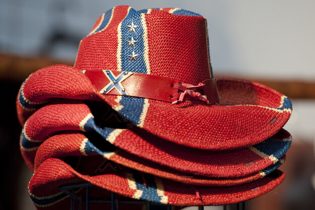 im Stil der Konföderationsflagge designte Cowboyhüte