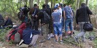 Flüchtlinge im Wald in Ungarn