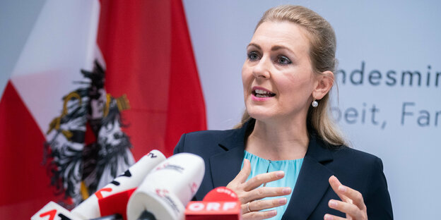Die österreichische Ministerin Christine Aschbacher