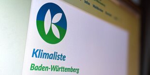 Klimaliste Logo auf einem Monitor