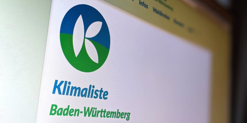 Klimaliste Logo auf einem Monitor