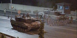 Ein Panzer in Istanbul am 16. Juli 2016