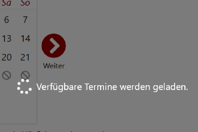 Screenshot, Kalender lädt