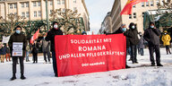 Protest gegen die Kündigung auf dem Hamburger Rathausmarkt