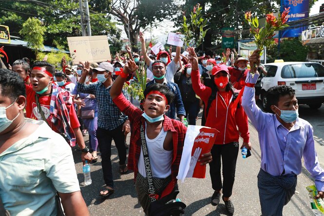 Prroteste nach dem Militärputsch in Myanmar