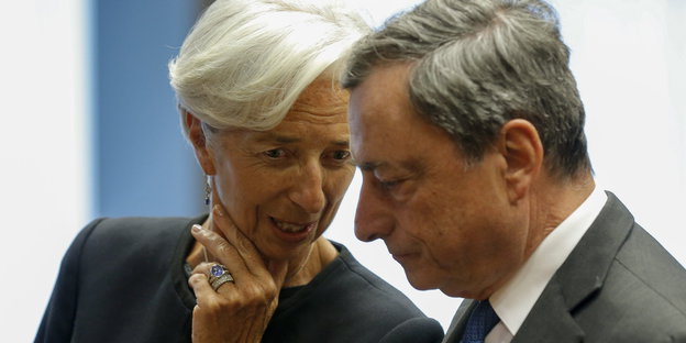 Christine Lagarde und Mario Draghi im Gespräch