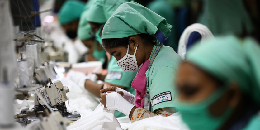 Mitarbeiter der Textilfabrik Textile Mills in Gazipur, Bangladesh