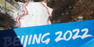 Ein Banner mit der Aufschrift Beijing 2022.