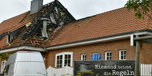 Das durch einen Brandanschlag zerstörte Restaurant in Ganderkesee
