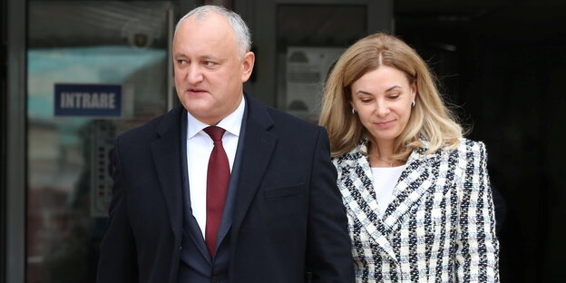 Der frühere Präsident der Republik Moldau Igor Dodon mit seiner Frau Galina im November 2020