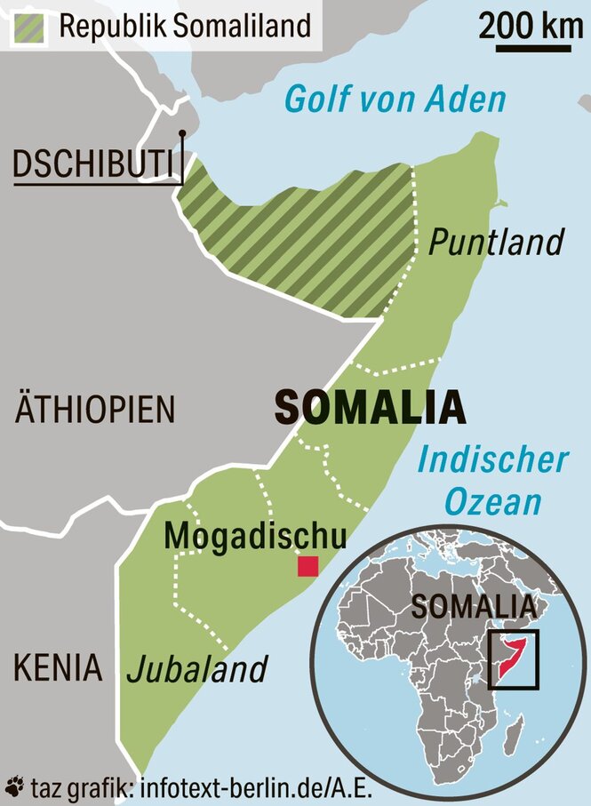 Georgraphische Karte von Somalia