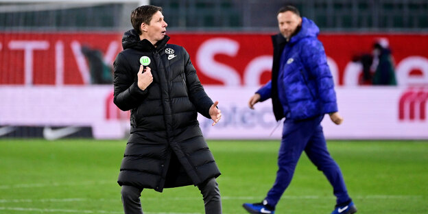 Wolfsburg-Trainer Oliver Glasner und Hertha-Coach Pal Dardai
