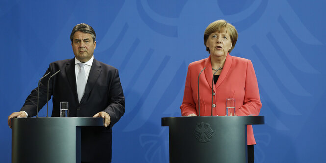 Sigmar Gabriel und Angela Merkel