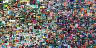 Ausschnitt aus einer Collage des Künstlers Beeple, sie besteht aus 500o kleinen Bildern