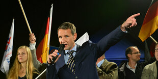 Thüringens AfD-Chef Björn Höcke auf einer Demonstration in Erfurt