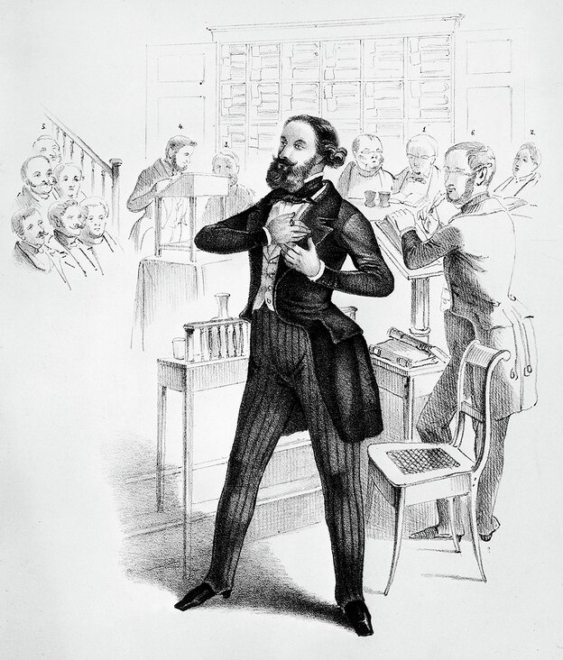 Ludwik Mierosławski redend in einer Lithografie von 1847 Ludwik Mierosławski redend in einer Lithografie von 1847