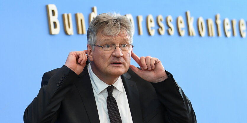 AfD-Chef Jörg Meuthen am Montag auf einer Pressekonferenz in Berlin