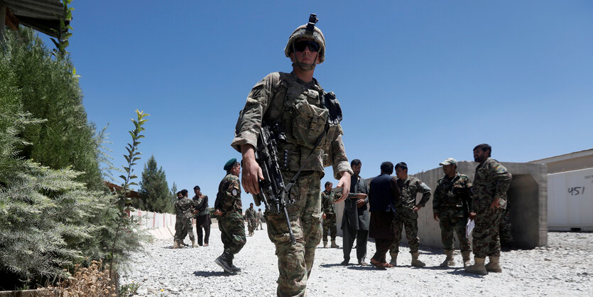 US Soldaten in einem Stützpunkt der Afghan National Army