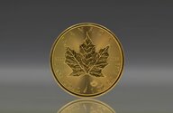 ein Goldmünze mit dem kanadischen Ahornblatt