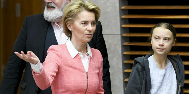 EU-Kommissionspräsidentin Ursula von der Leyen neben Greta Thunberg