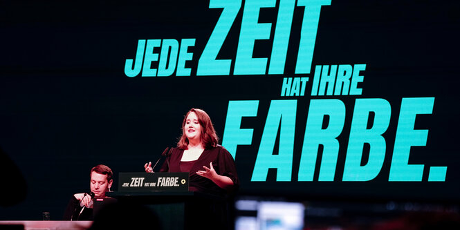 Die stellvertretende Bundesvorsitzende der Grünen Ricarda Lang auf dem digitalen Parteitag im November 2020