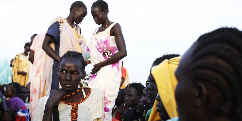 Mehrere Flüchtlinge im Schutzlager in Bentiu.