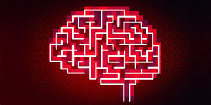 Illustration eines Gehirns als Labyrinth