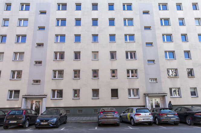 Berliner Plattenbau in der Habersaathstraße