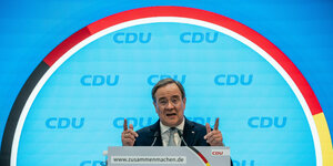Armin Laschet spricht bei der Auftaktveranstaltung der Beteiligungskampagne für das Wahlprogramm der CDU zur Bundestagswahl