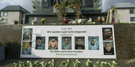 Tafel mit Fotos Anschlagsopfer Hanau
