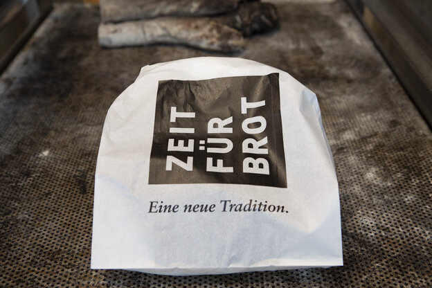 Eine papierne Verpackungstüte mit dem Aufdruck 