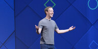 Facebook-Gründer Mark Zuckerberg spricht bei einer Entwicklerkonferenz
