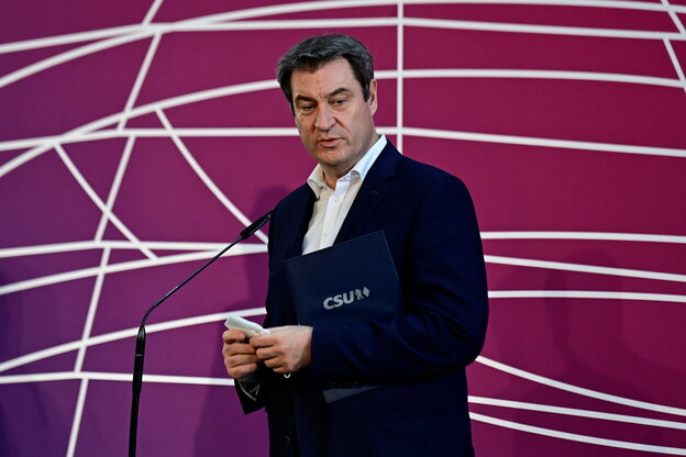 Markus Söder nach der Pressekonferenz